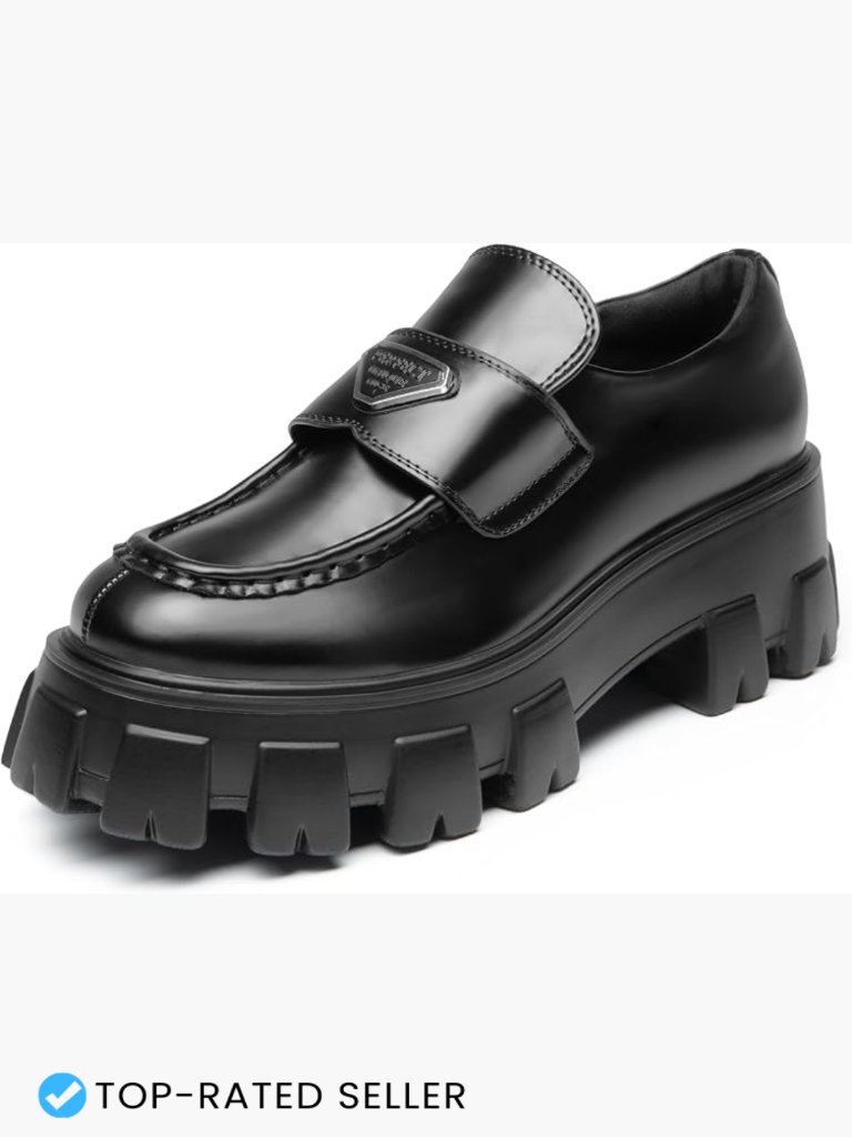 Chunky Platform Loafers Slip-On Comfortable Dressy Business Casual Fashion